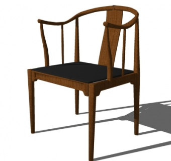 中式圈椅单椅su模型