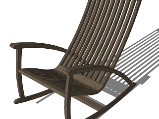 现代实木摇椅户外椅su模型