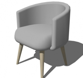 北欧单椅su模型