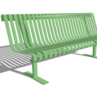 现代金属公用椅su模型