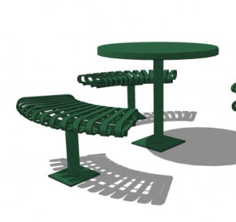 现代金属公用椅su模型