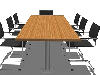 现代会议桌椅组合su模型