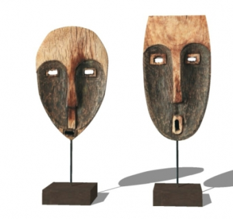 印第安风格面具摆件su模型