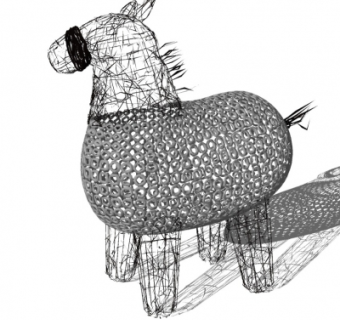 现代水晶马摆件su模型