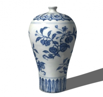 中式陶瓷花瓶su模型