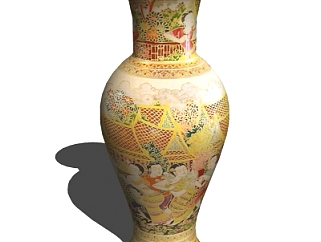 中式<em>陶瓷花瓶</em>su模型