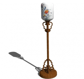 中式落地灯su模型