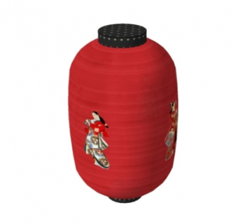 日式灯笼su模型