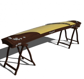 中式古筝su模型