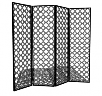 中式简约屏风su模型