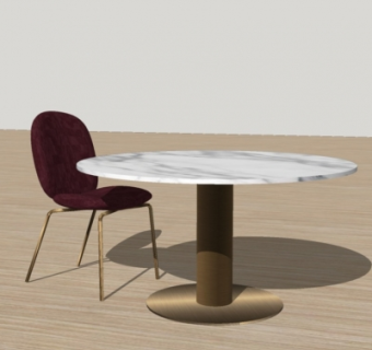 现代桌椅组合su模型