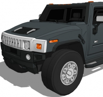 现代越野车su模型