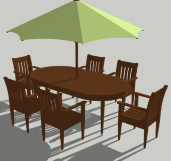 现代桌椅组合su模型