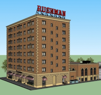 欧式酒店su模型