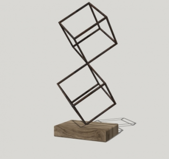 现代金属摆件su模型