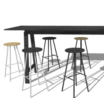 现代桌椅组合su模型