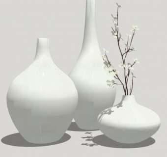 现代陶瓷器皿花艺su模型