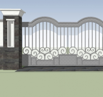 欧式铁艺大门su模型