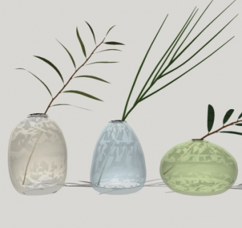 现代花瓶摆件su模型