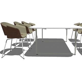 现代<em>餐桌椅组合</em>su模型