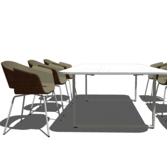 现代餐桌椅组合su模型