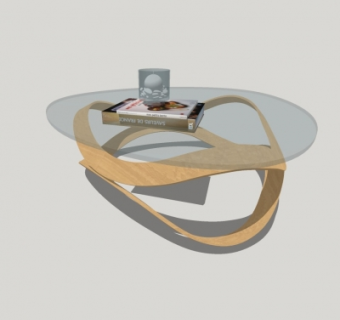 现代玻璃茶几su模型