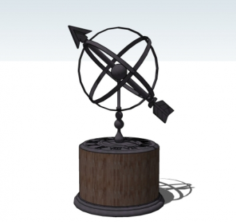 欧式金属摆件su模型