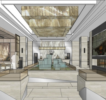 现代售楼处su模型