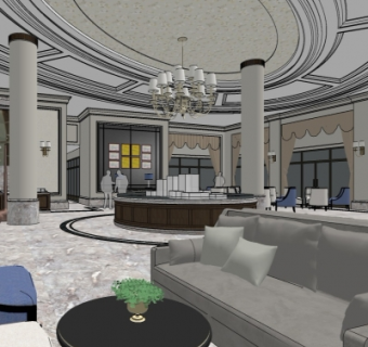 法式售楼处su模型