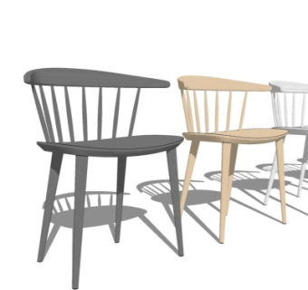 北欧单椅su模型