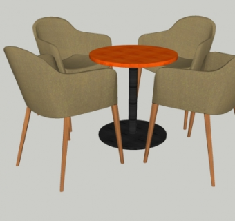 北欧桌椅组合su模型