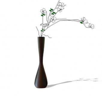 现代花瓶花卉su模型