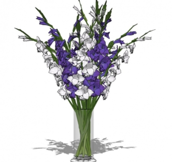 现代花瓶花卉su模型