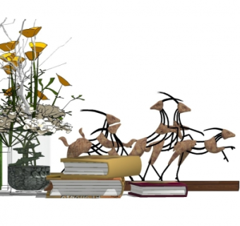 现代工艺品摆件su模型