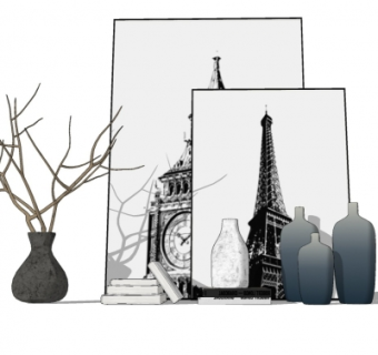 北欧装饰摆件su模型