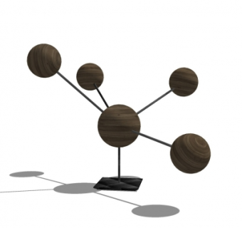 现代工艺品摆件su模型