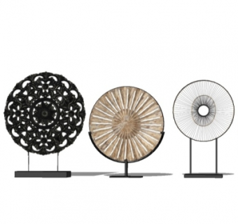 中式摆件组合su模型