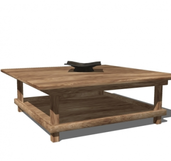 中式茶几su模型