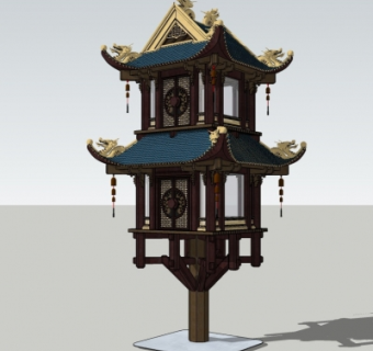 中式宫灯su模型