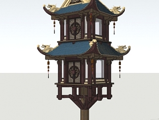 中式宫灯su模型
