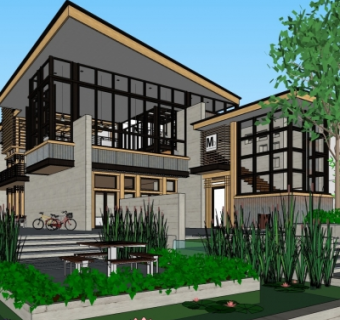 现代休闲会所su模型