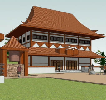 中式庙宇宫殿su模型