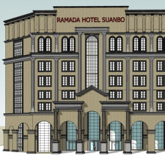 欧式酒店su模型