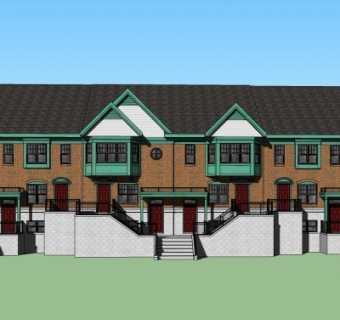 欧式连排住宅su模型