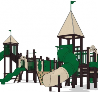 现代幼儿园儿童滑梯su模型