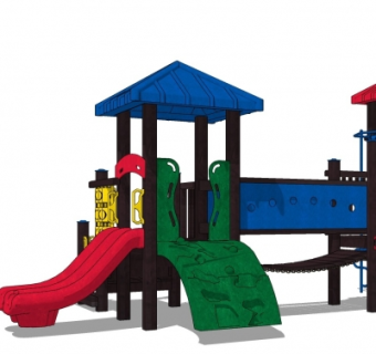 现代幼儿园儿童滑梯su模型