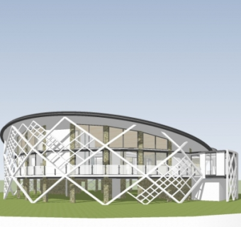 现代饭店su模型