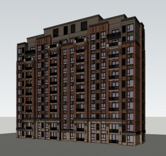 新古典多层公寓楼su模型