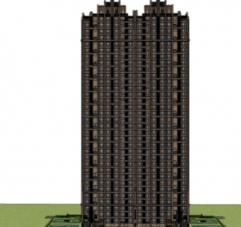 新古典高层公寓楼su模型