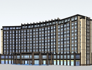 新古典办公楼su模型